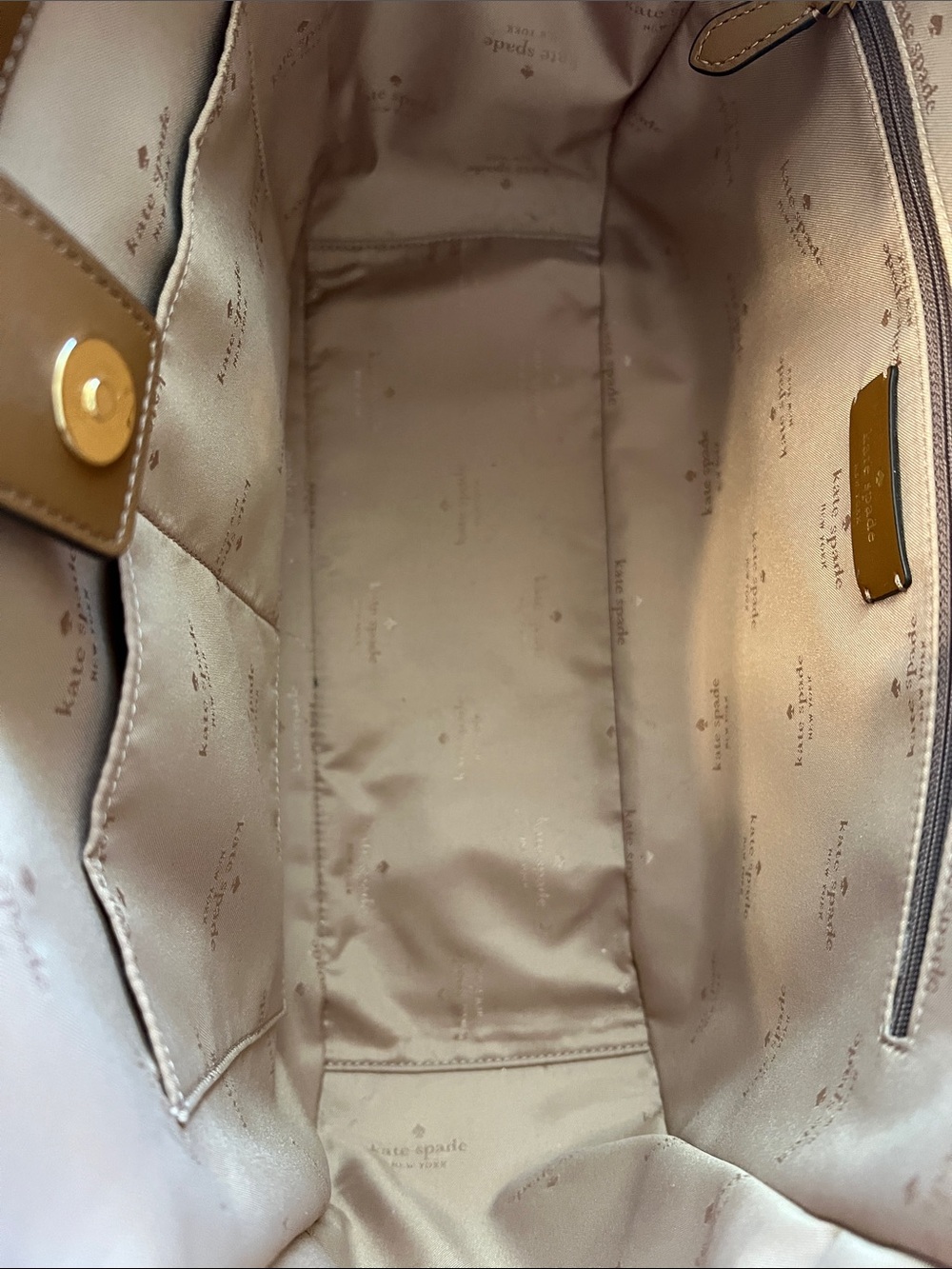 kate spade Cognac Pebbled Leather Tote with Gold Hardware - Picture 8 of 8